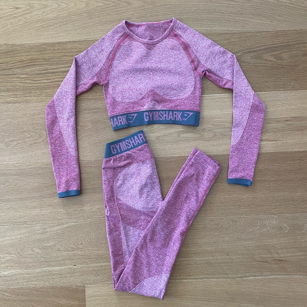 Gymshark Dusty Pink & Grey Crop Top Only